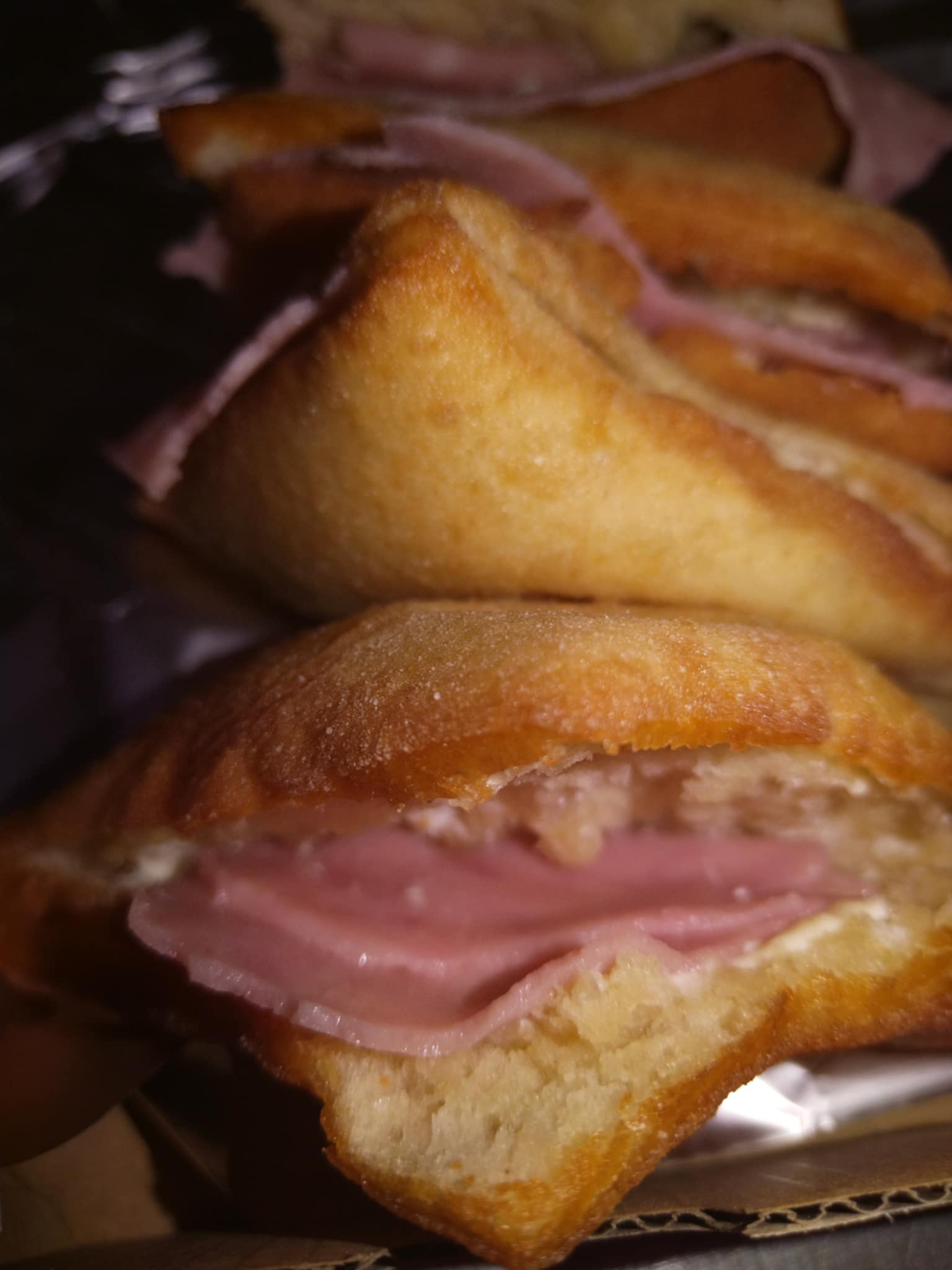 Fritters with kajmak and ham